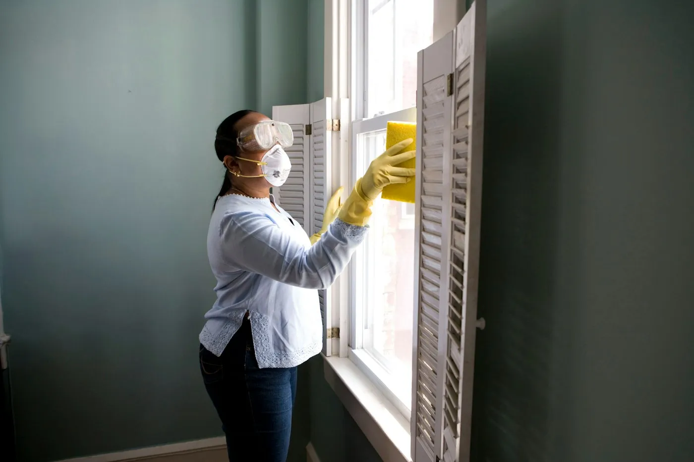 Professional cleaning work in a bright property